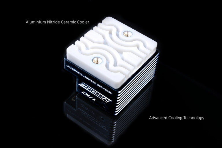 Close-up of the ELCERAM Nitride 1/10 G2 aluminium nitride ceramic cooler